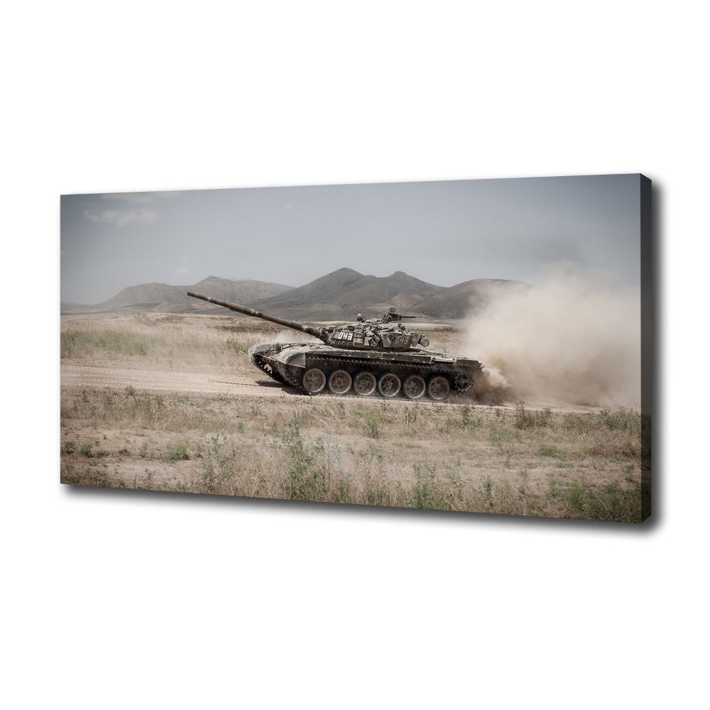 Canvas wall art Tank in the desert