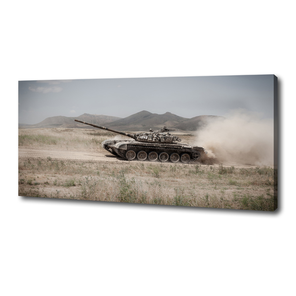 Canvas wall art Tank in the desert