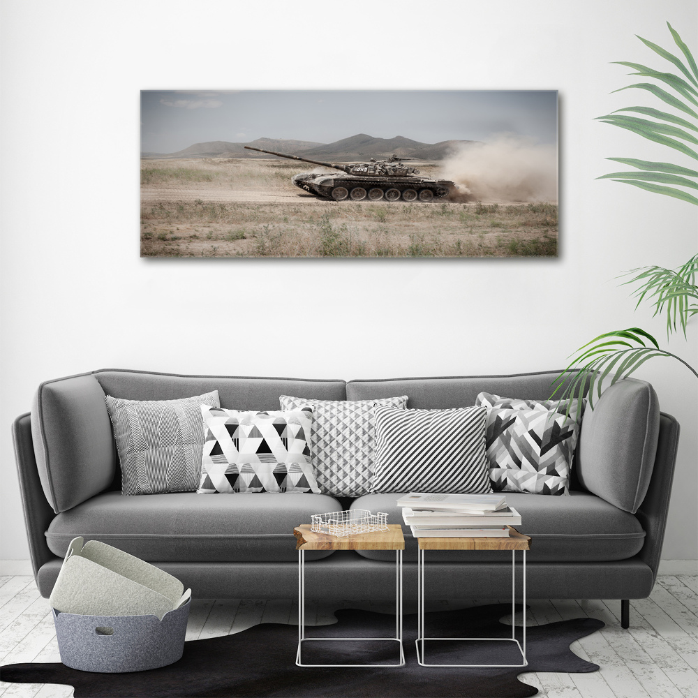 Canvas wall art Tank in the desert