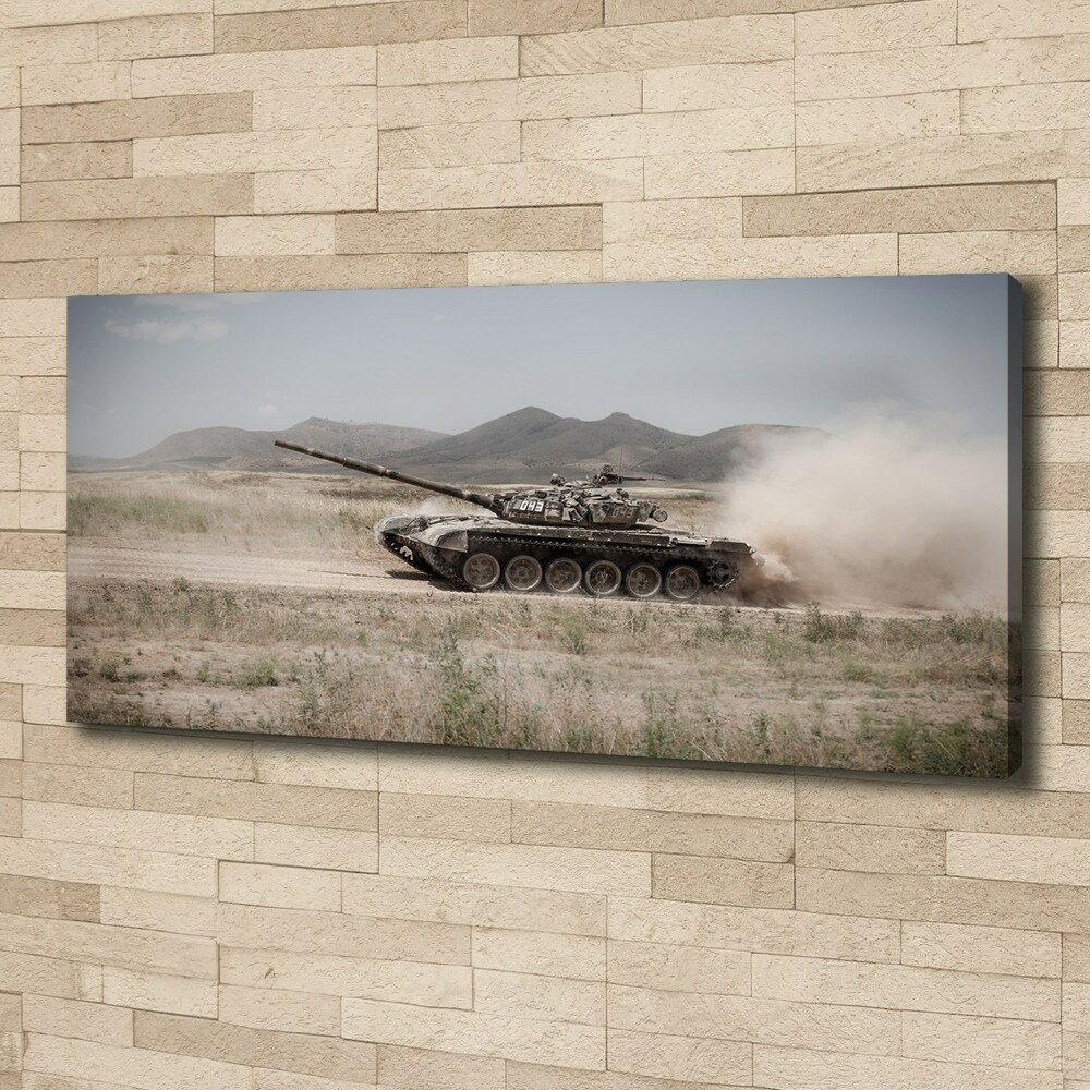 Canvas wall art Tank in the desert