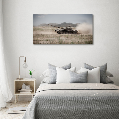 Canvas wall art Tank in the desert