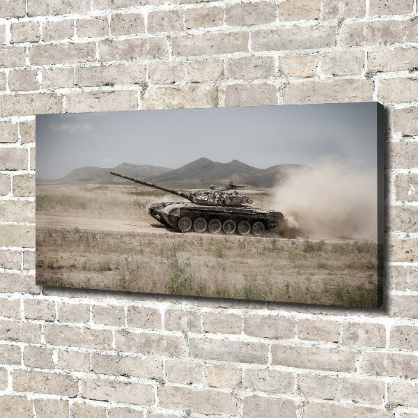 Canvas wall art Tank in the desert