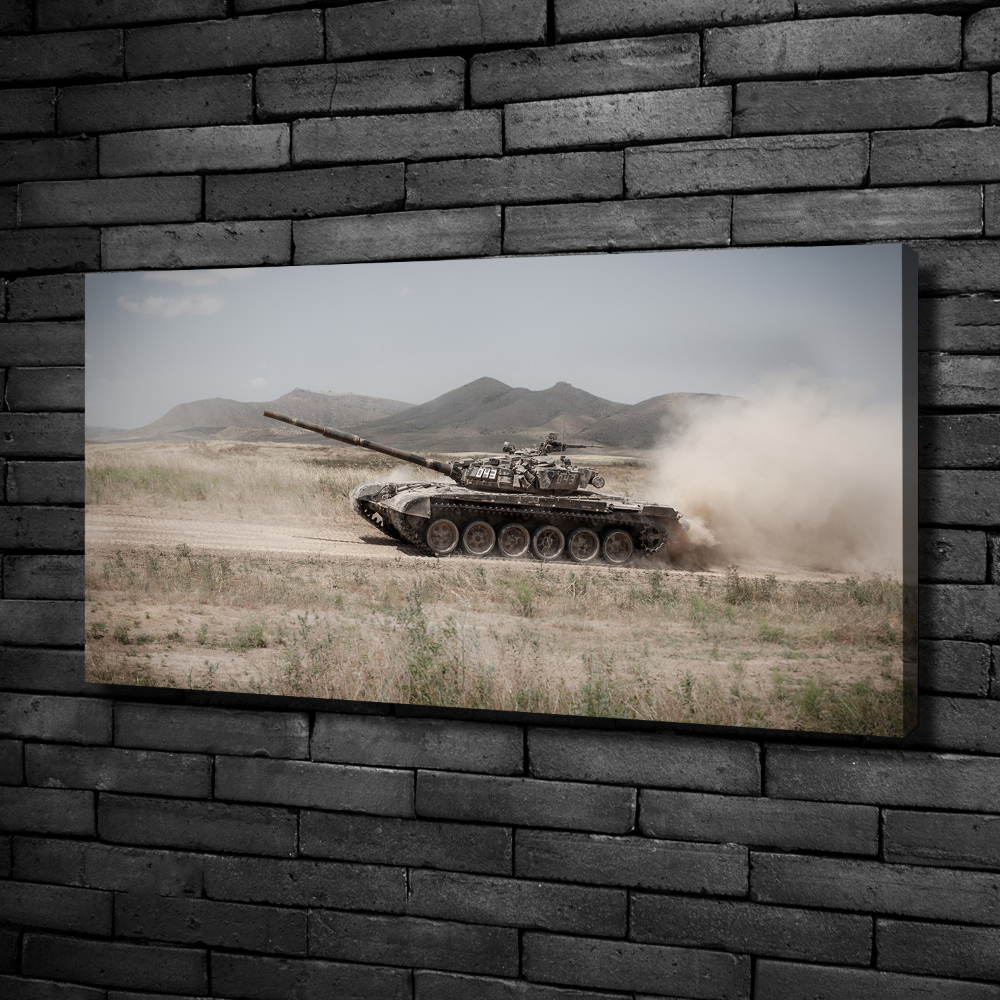 Canvas wall art Tank in the desert