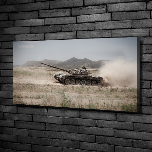 Canvas wall art Tank in the desert