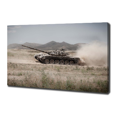 Canvas wall art Tank in the desert