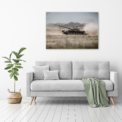 Canvas wall art Tank in the desert