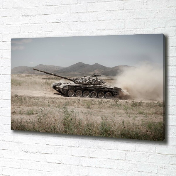 Canvas wall art Tank in the desert