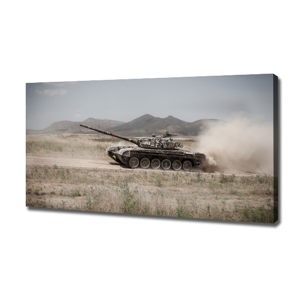 Canvas wall art Tank in the desert