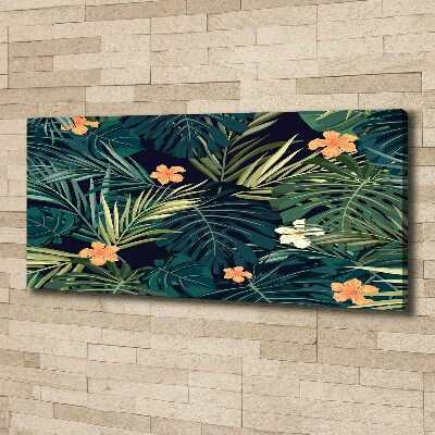 Canvas wall art Tropical leaves