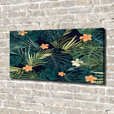 Canvas wall art Tropical leaves