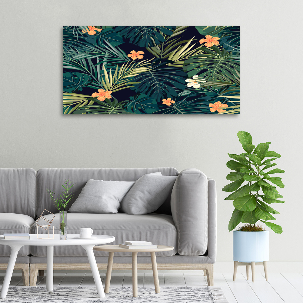 Canvas wall art Tropical leaves