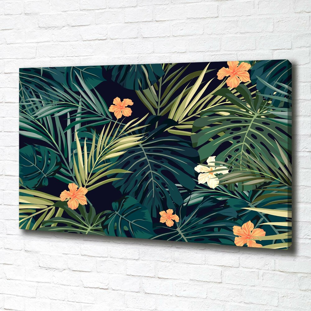 Canvas wall art Tropical leaves