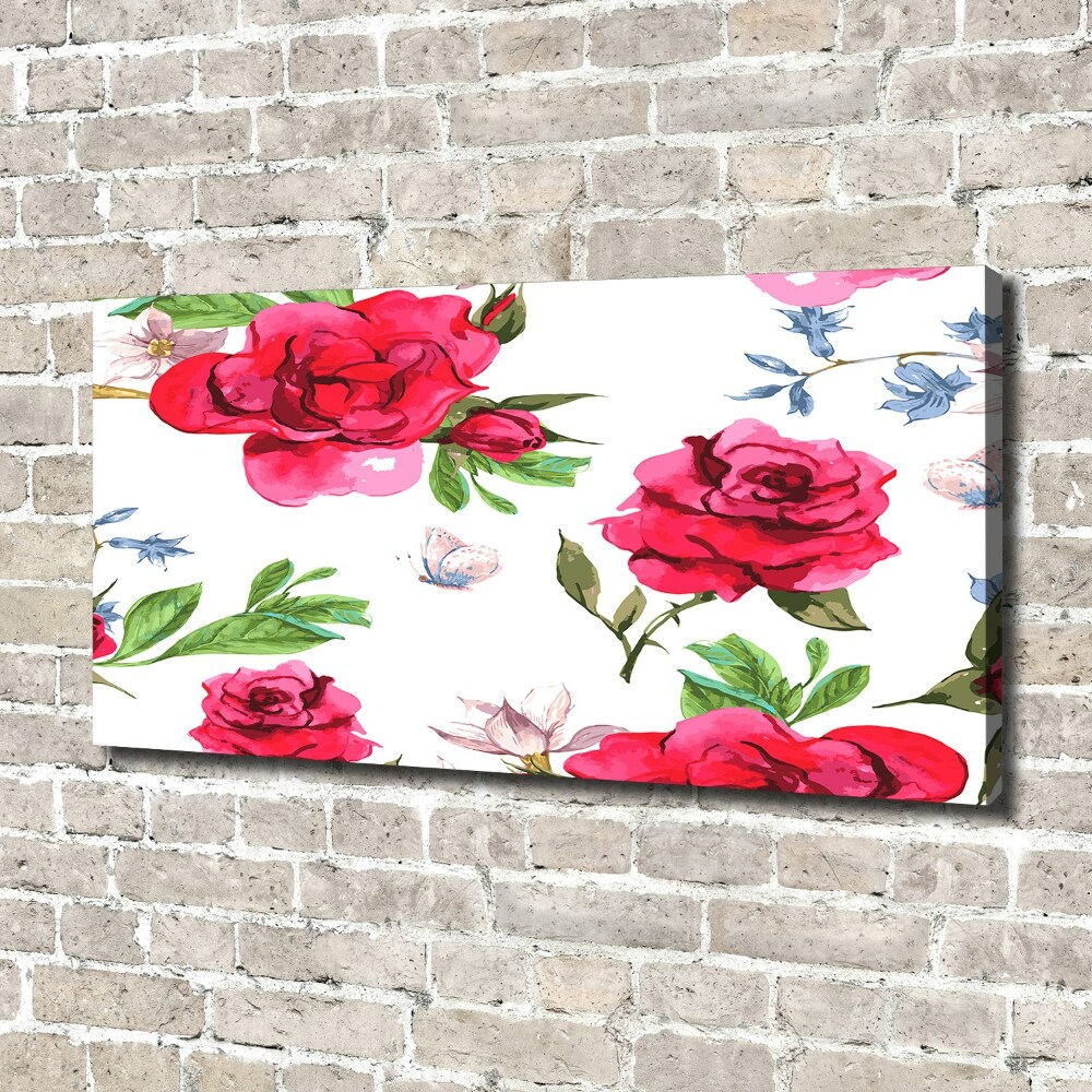 Canvas wall art Red roses