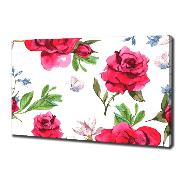 Canvas wall art Red roses