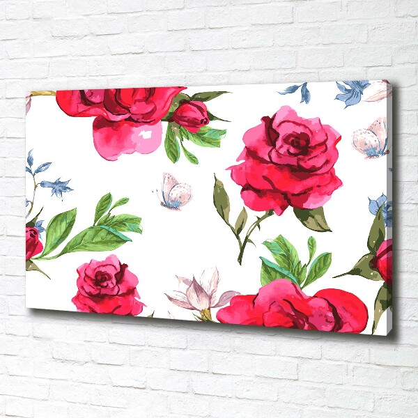 Canvas wall art Red roses