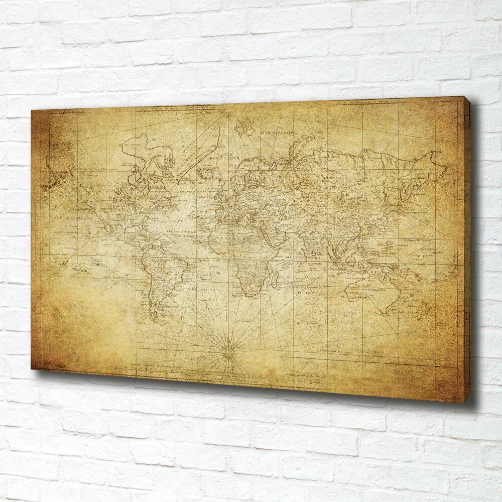 Canvas wall art Old map of the world