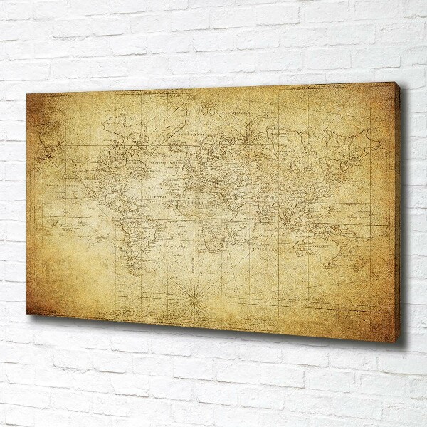 Canvas wall art Old map of the world