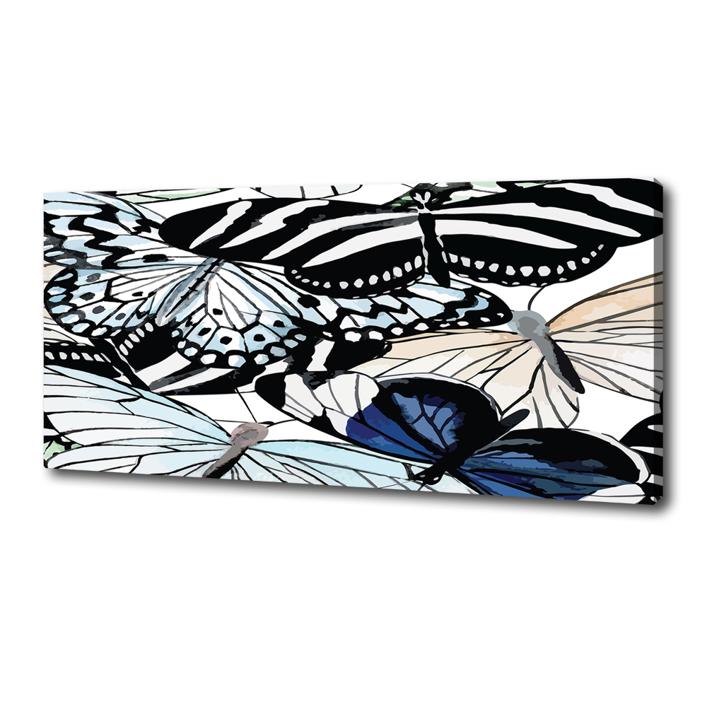 Canvas wall art Butterflies and flowers