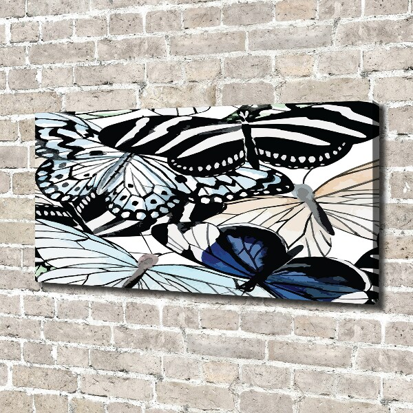 Canvas wall art Butterflies and flowers