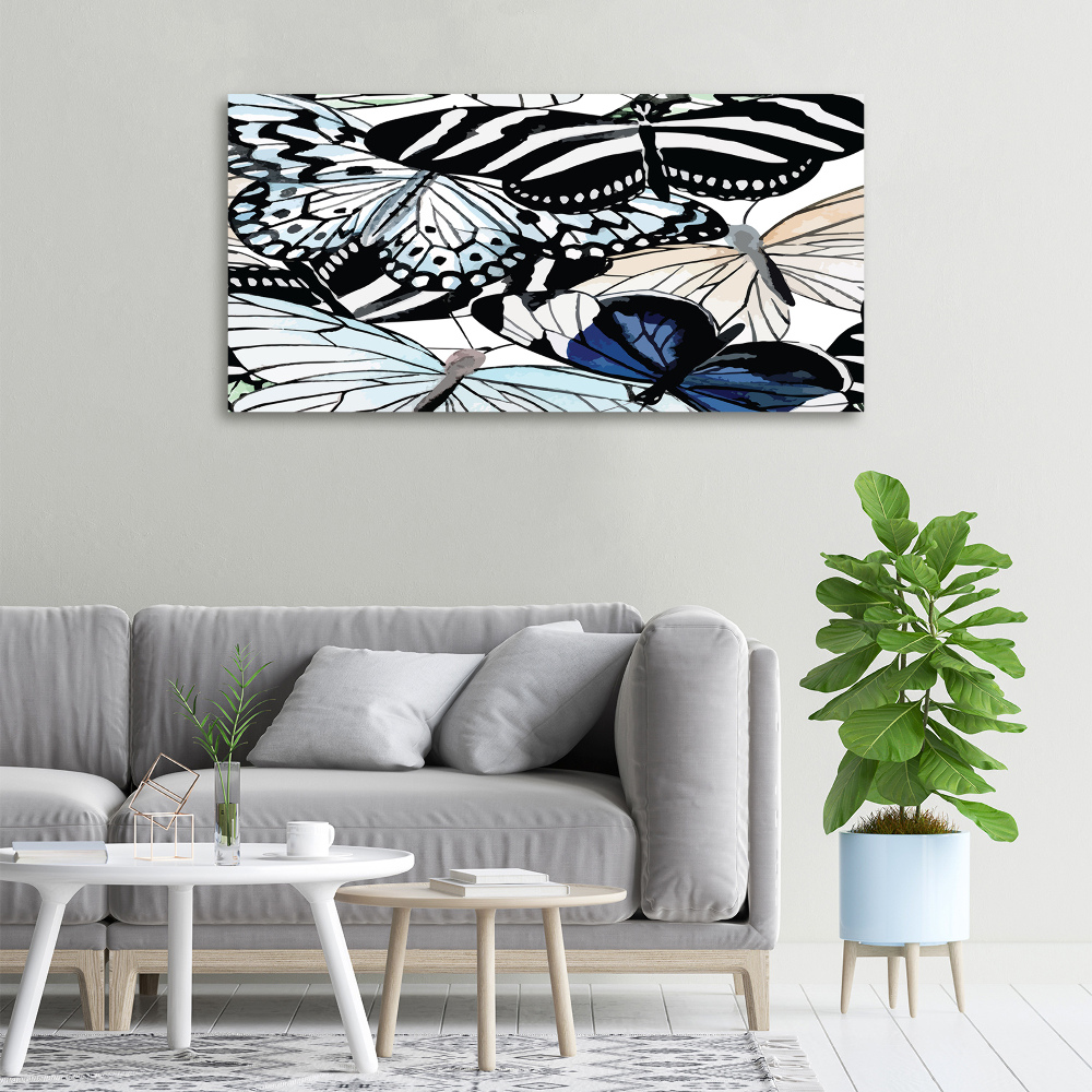 Canvas wall art Butterflies and flowers