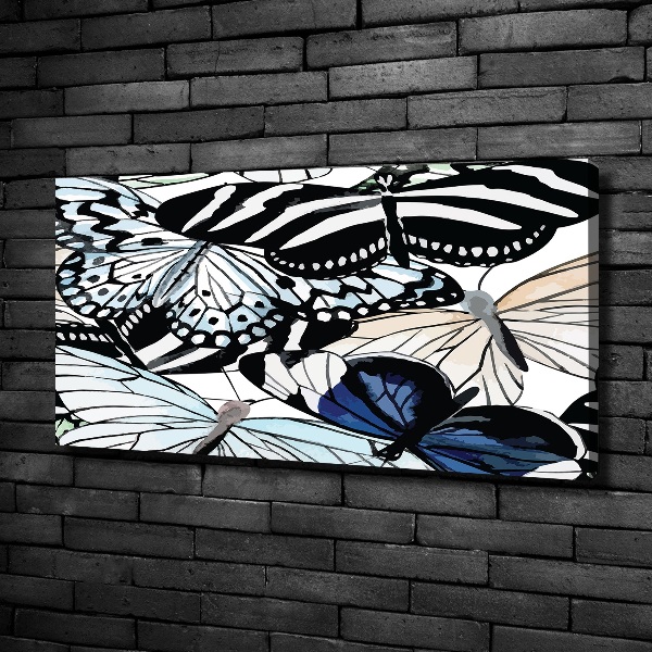 Canvas wall art Butterflies and flowers