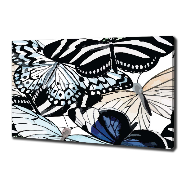 Canvas wall art Butterflies and flowers