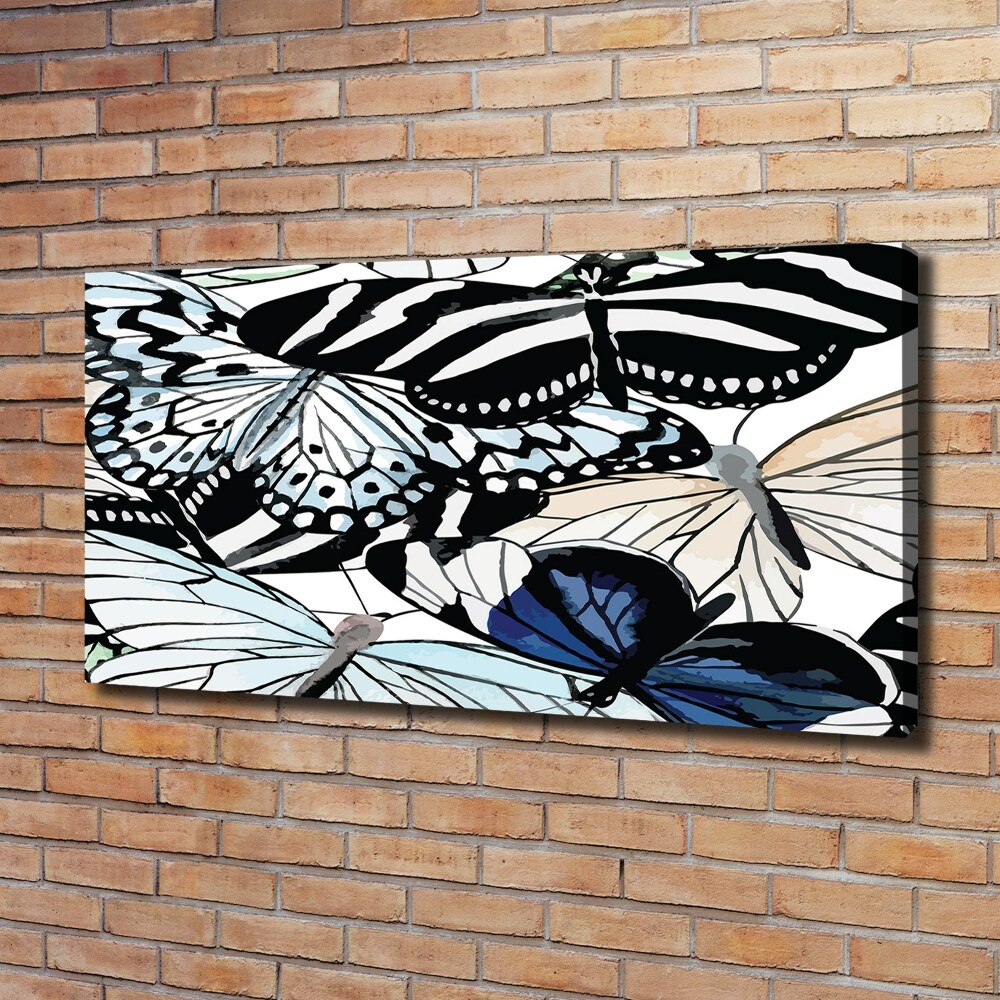 Canvas wall art Butterflies and flowers