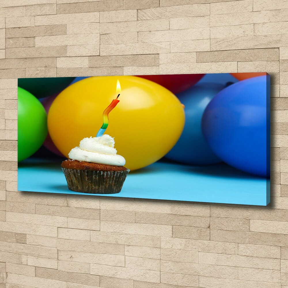 Canvas wall art Birthday cupcake