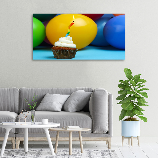 Canvas wall art Birthday cupcake