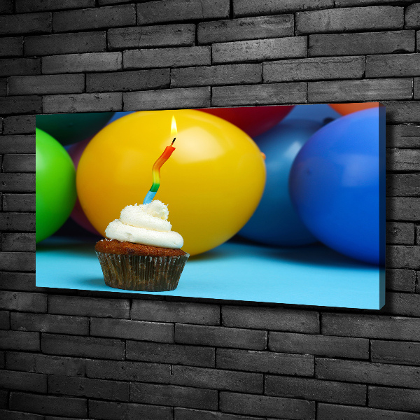 Canvas wall art Birthday cupcake