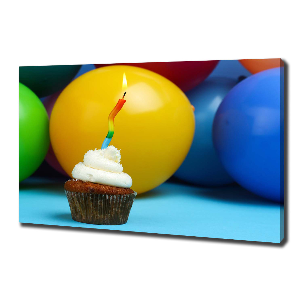 Canvas wall art Birthday cupcake