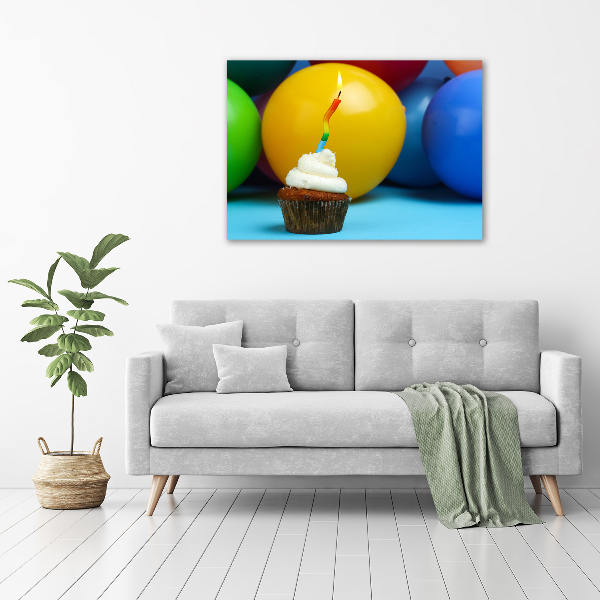 Canvas wall art Birthday cupcake