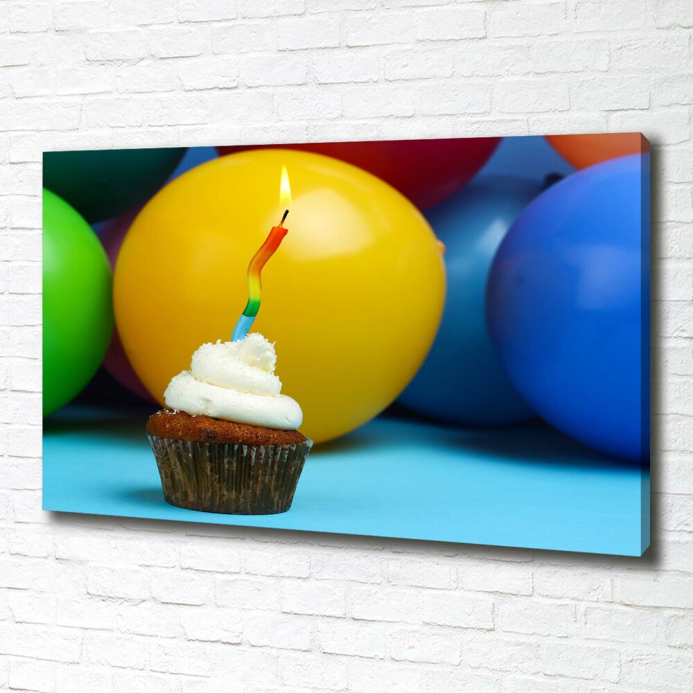 Canvas wall art Birthday cupcake