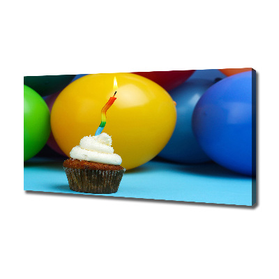 Canvas wall art Birthday cupcake