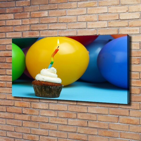 Canvas wall art Birthday cupcake