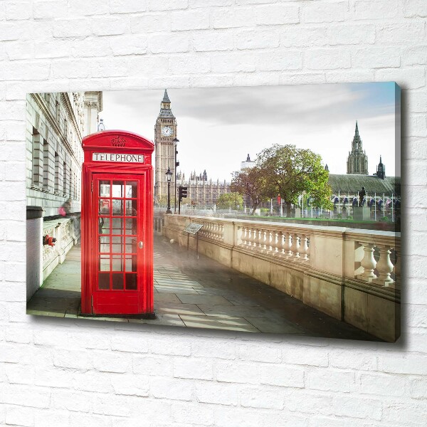 Canvas wall art telephone booth