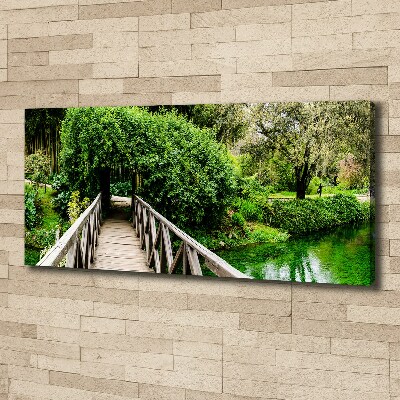 Canvas wall art Bridge on the river