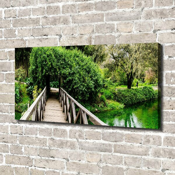 Canvas wall art Bridge on the river