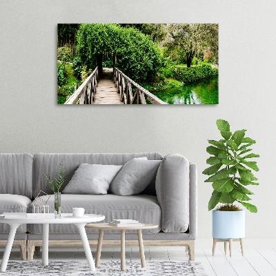 Canvas wall art Bridge on the river