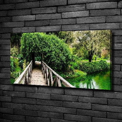 Canvas wall art Bridge on the river