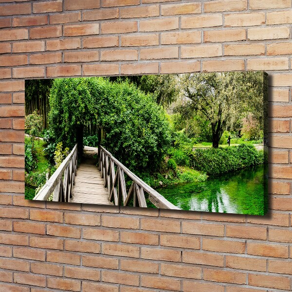 Canvas wall art Bridge on the river