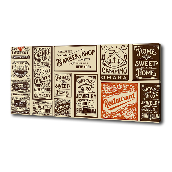 Canvas wall art Ads and labels