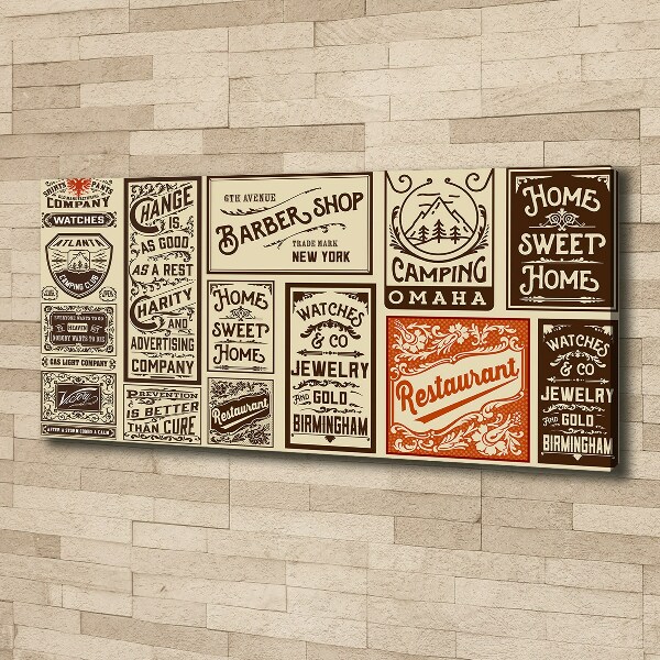 Canvas wall art Ads and labels