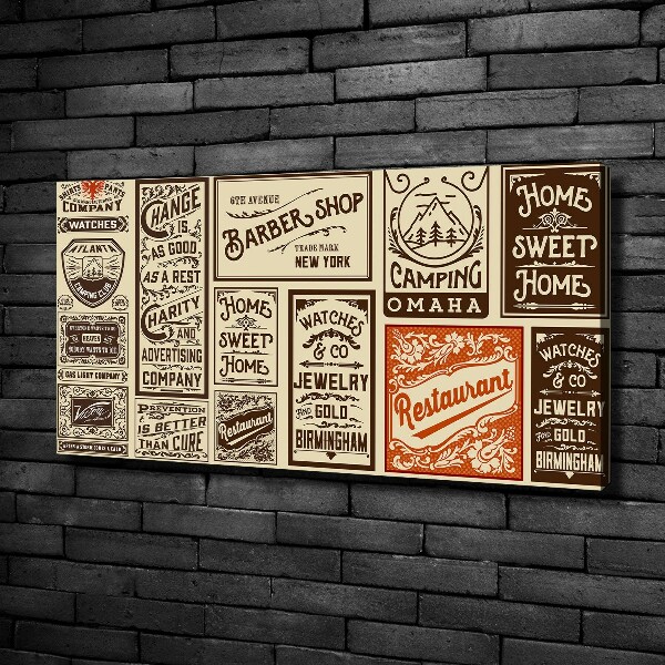 Canvas wall art Ads and labels