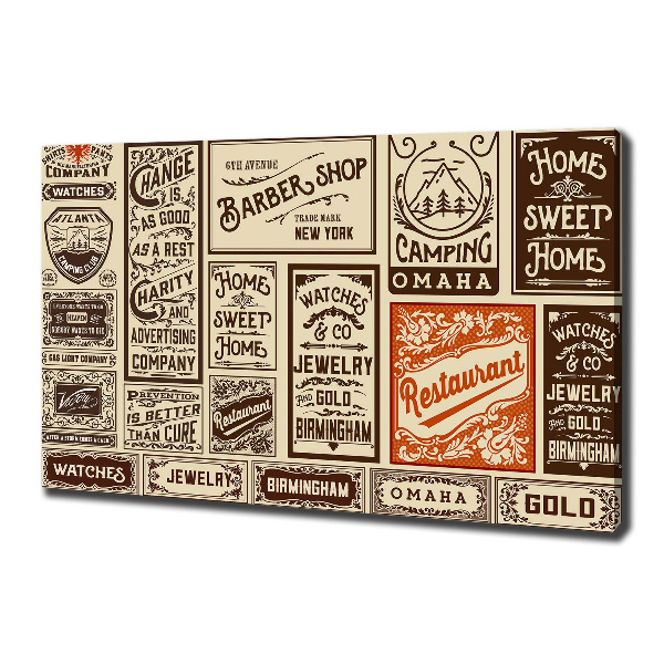 Canvas wall art Ads and labels