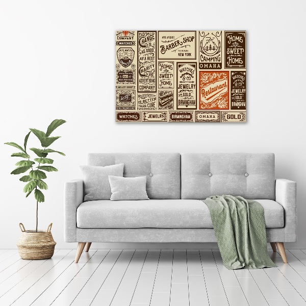 Canvas wall art Ads and labels