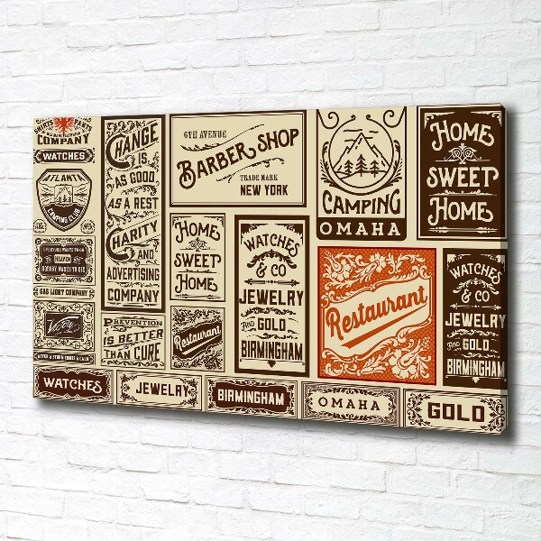 Canvas wall art Ads and labels