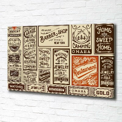 Canvas wall art Ads and labels