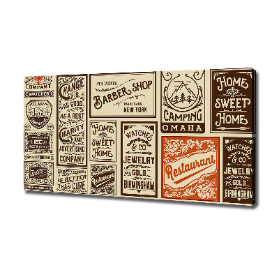 Canvas wall art Ads and labels