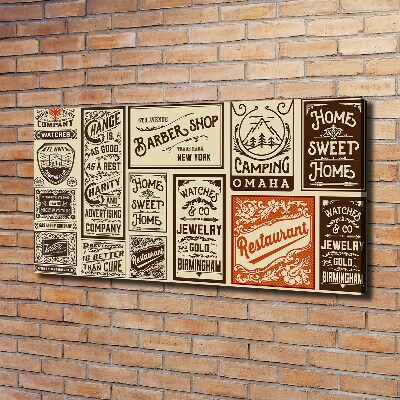 Canvas wall art Ads and labels